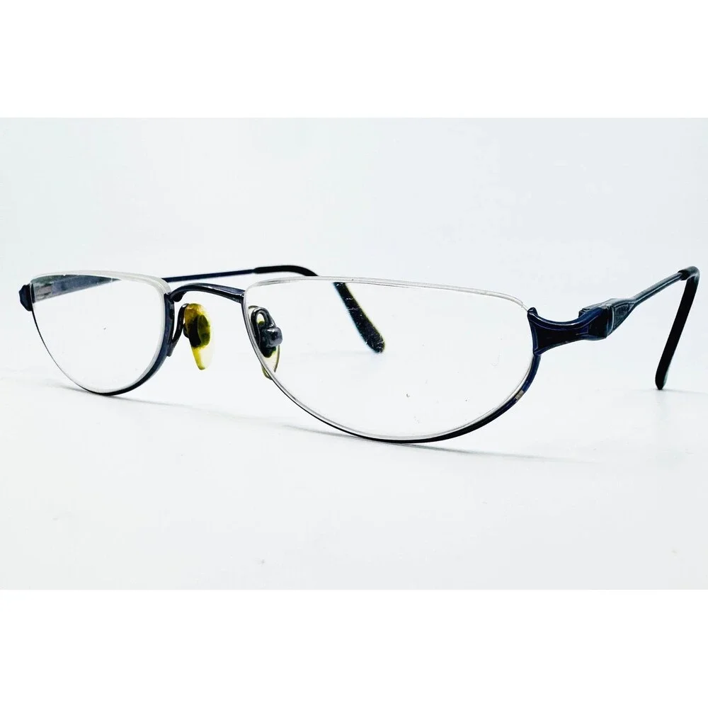 Luxottica Eyeglasses Unisex Black Titanium Half Rim Frame 1514 4045 51-20-135